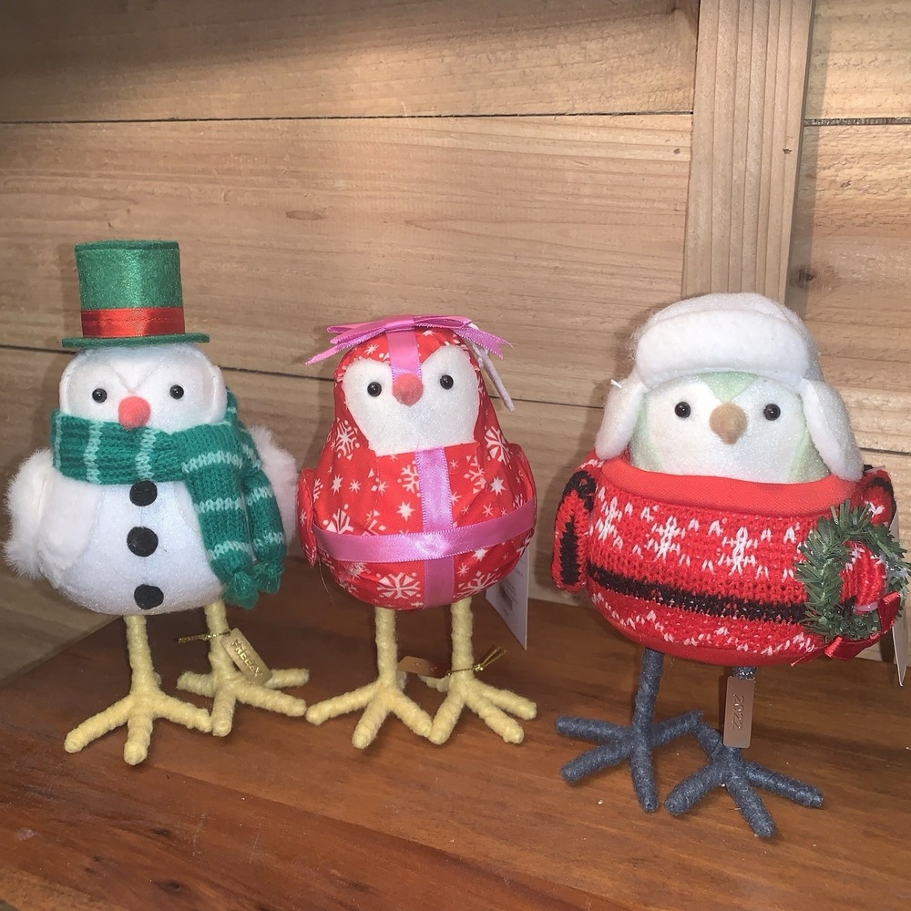 3 Target Wondershop 2022 Featherly‎ Friends Christmas Birds Bow, Freezy & Fika